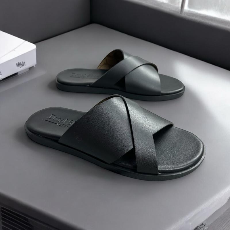 Dép Da Nam Hàng Cao Cấp DONAL Quai Chéo Lệch Phá Cách . Đế Đúc Nguyên Khối. Quai Mặt Dép Đệm Da Êm Ái Xịn 6