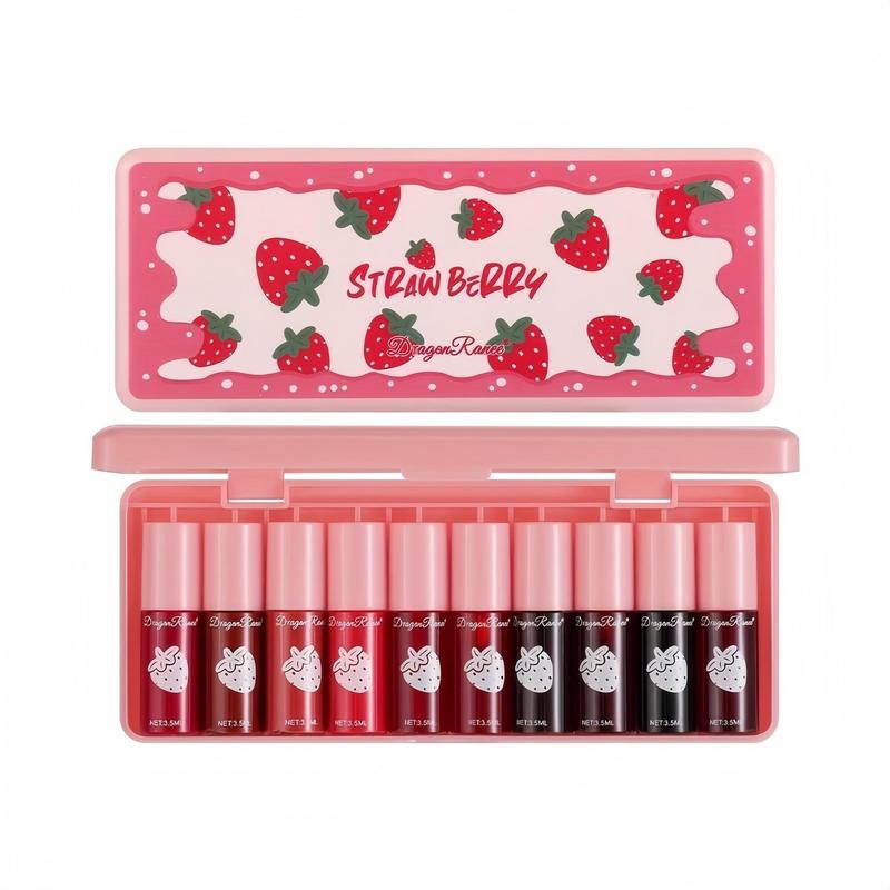 Strawberry Dyed Velvet Lipstick Set, Long Lasting Liquid Lip Gloss, Moisturizing Lip Stain, Suitable for All Occasions Lip Makeup, Girls and Women Makeup Accessories, Christmas, Christmas Gift 9 296fe8be8e554f1c81d112ca7fef8de8~tplv dx0w9n1ysr resize jpeg:800:800