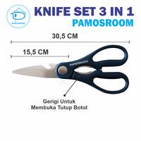 Gambar Pamosroom Pisau Set Isi 3 pcs Pisau Daging Sayur Dan Gunting Kitchen Knife Set Stainless Steel Alat Potong Serbaguna - 3 pcs dari pamosroom Kota Administrasi Jakarta Utara 3 Tokopedia