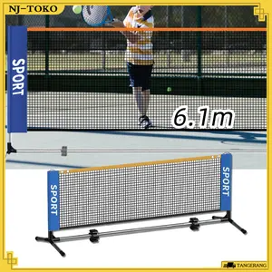 1 Set 6,1m Net Pickle Ball Tennis With Carrying Bag Durable Net Portable Pickleball Mudah Dipasang, Bongkar Pasang Mudah