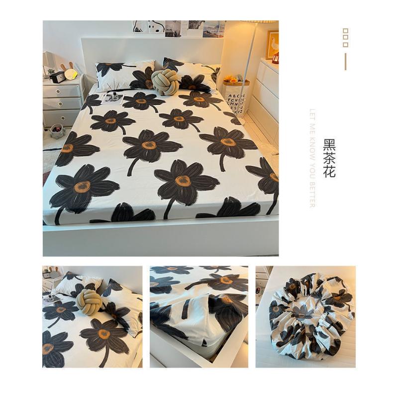 Product Introduction of Ins Pink Tulips Bed Cover Single Piece Simmons Mattress Dustproof Cover Non-slip All-inclusive Sheet Summer 28