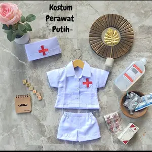 READY STOCK KOSTUM PERAWAT PUTIH NEWBORN