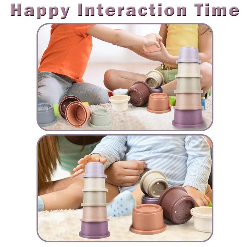 Product Introduction of Stacking Cup Toy, 8 Counts/set Colorful Stacking Cup Toy, Learning Stacking Game, Birthday Gift 3