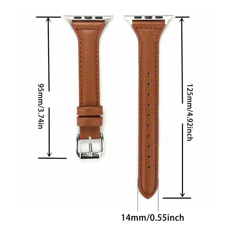 Fashionable Ultra-thin PU Leather Watch Band, 1 Count Replacement Watch Band Compatible with Apple Watch Series 9/8/7/6/5/4/SE Ultra, Smart Watch Accessories, Leather Watch Strap, Wearable 1