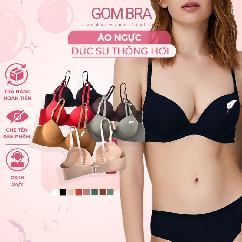  Áo ngực su không gọng Gom Bra họa tiết lông vũ mút xốp bàn tay đệm mút mềm mại nâng đỡ vòng 1 - SA-A01 