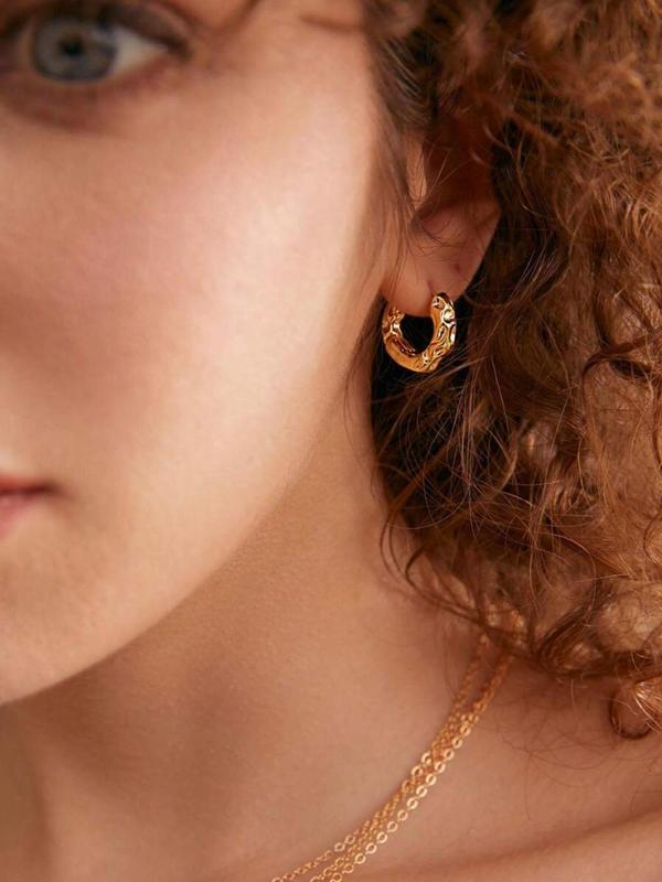 Vintage Minimalist Hoop Earrings, Fashionable Jewelry for Women & Girls for Party, Daily Decor, Trendy All-match & Exquisite Jewelry for Birthday Gift 2