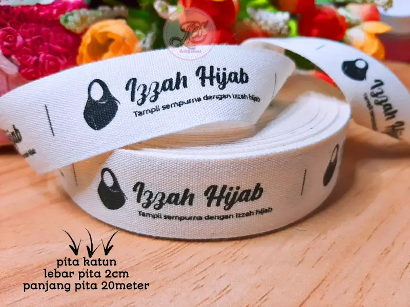 LABEL HIJAB BAJU MASKER WOVEN PITA KATUN MURAH CUSTOM 1