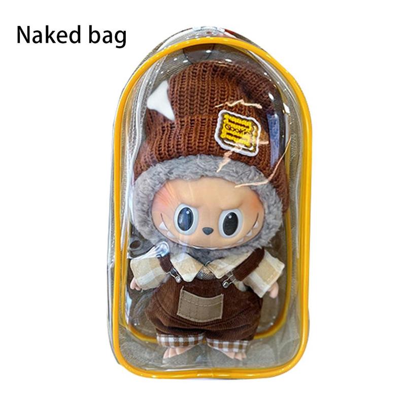Product Introduction of [Only Bag] Transparent Storage Bag For 15-17CM LABUBU Dust Proof Cotton Doll Baby Walking 19cm Hanging Bag 26