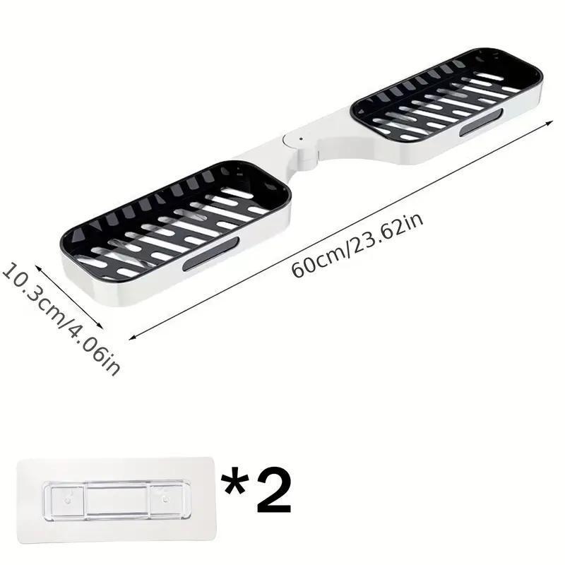 Rotatable Storage Rack, 1 Count Wall Mounted Storage Shelf, Hanging Shower Caddy, Bathroom Organizer, Wall Mounted Shower Organizer, Bathroom Accessories 1