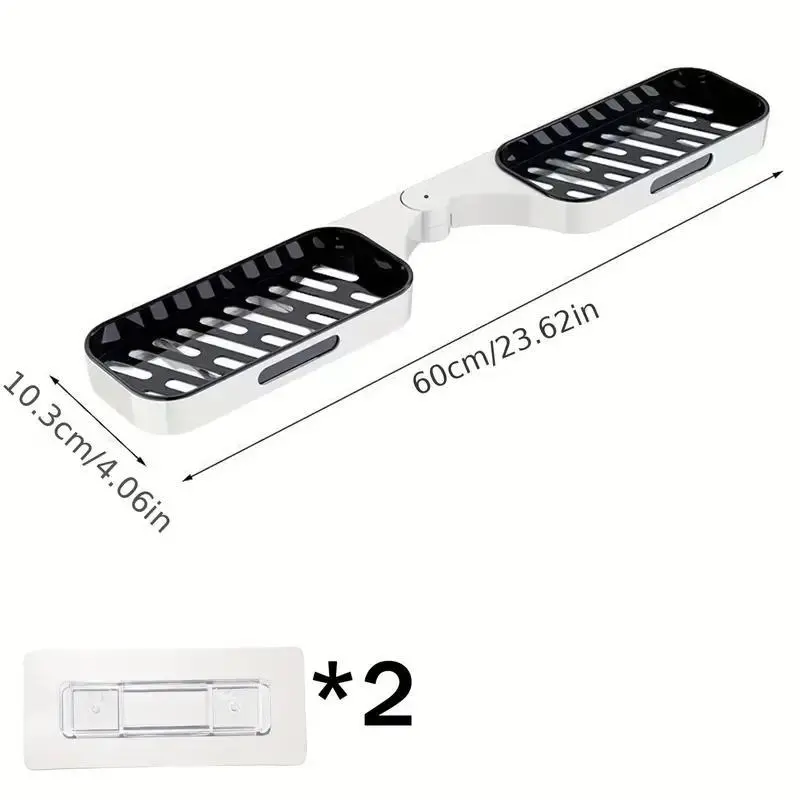 Rotatable Storage Rack, 1 Count Wall Mounted Storage Shelf, Hanging Shower Caddy, Bathroom Organizer, Wall Mounted Shower Organizer, Bathroom Accessories 1