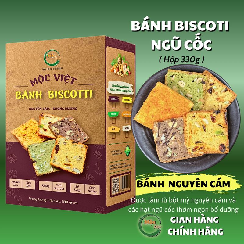  Biscotti bánh không đường bánh healthy tốt cho sức khoẻ hộp 330g 
