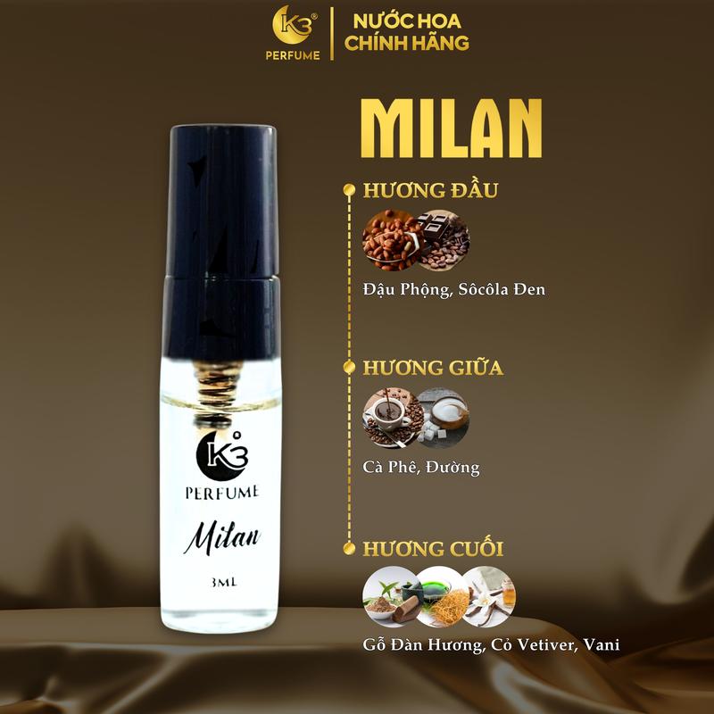 Gift Test Nước Hoa Nam Milan 3ML - K3 Perfume 1