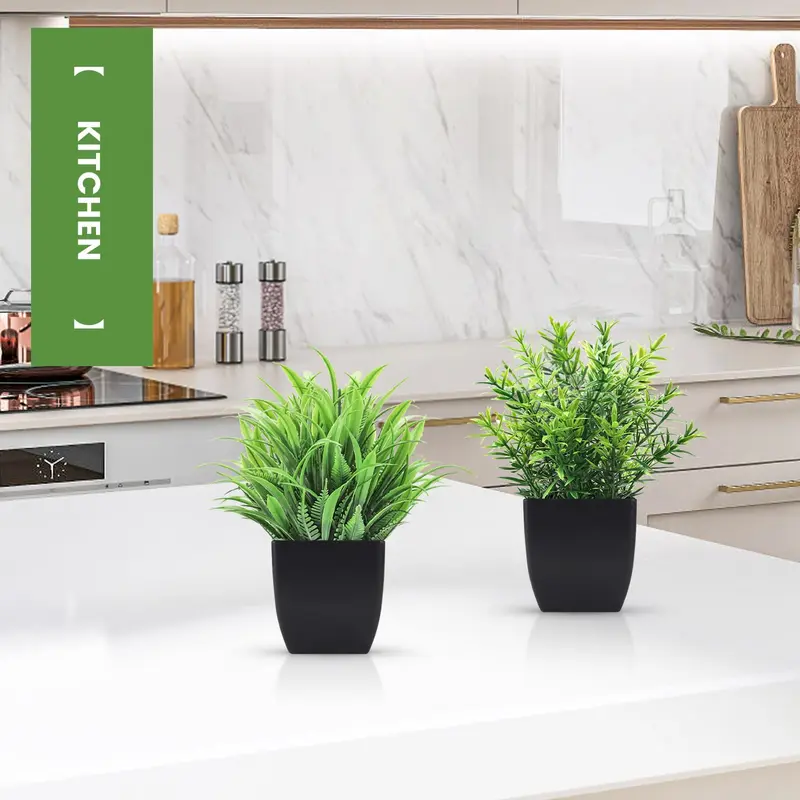 Artificial Potted Plant for Room Decor (6 Counts), Faux Potted Plant, Simulated Decorative Plant Ornaments, Decorative Plant for Home & Office Decor, Home Decor Products 4