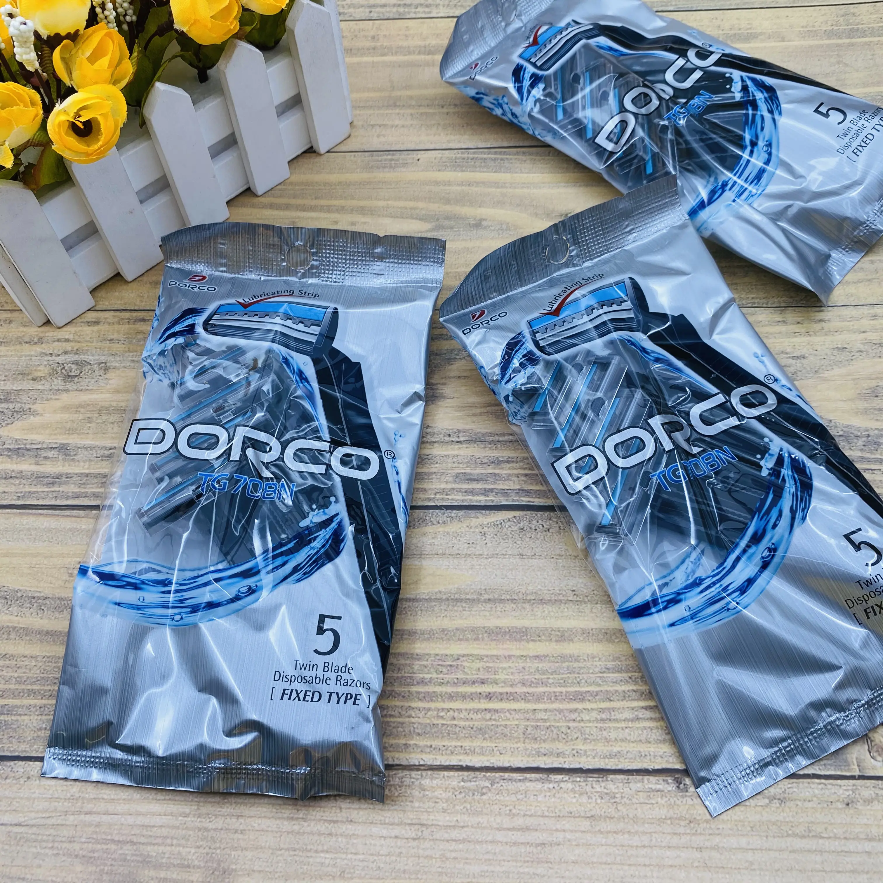 5pcs/pack Original Dorco Twin Blade Disposable Razors Fixed Type