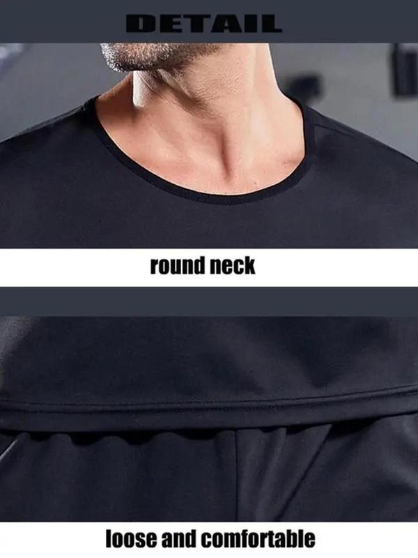 Men's Round Neck Shapewear Top, Plain Comfortable Crew Neck Short Sleeve Shaper, Men's Underwear & Sleepwear for Daily Wear 4