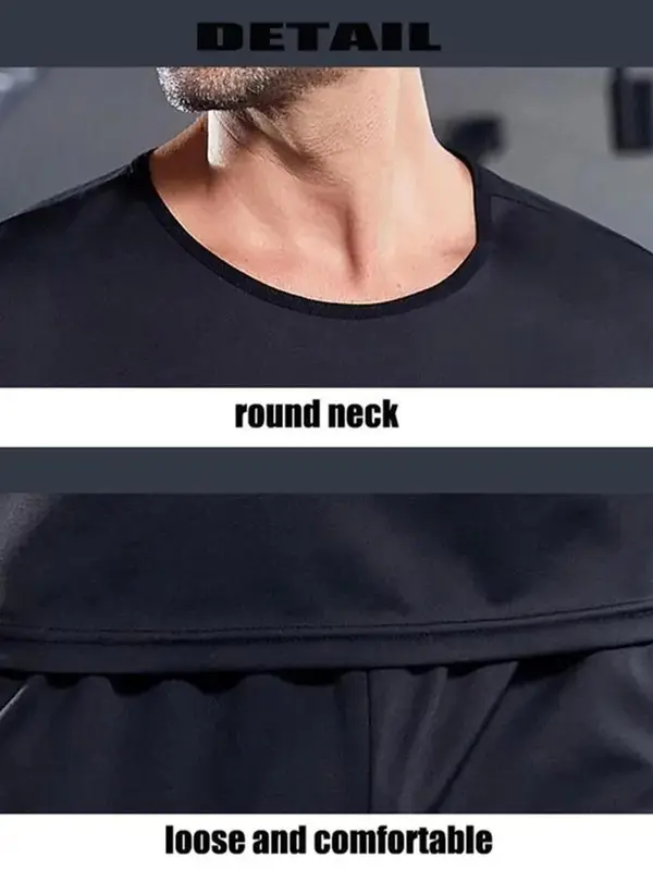 Men's Round Neck Shapewear Top, Plain Comfortable Crew Neck Short Sleeve Shaper, Men's Underwear & Sleepwear for Daily Wear 3