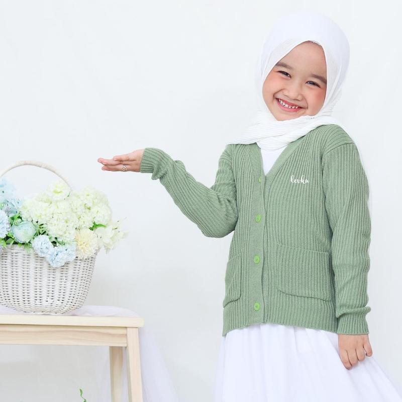 CARDIGAN BUTTON KANCING (3-5TH) ANAK PEREMPUAN HALUS Motif Rajut Fashion Cantik 9