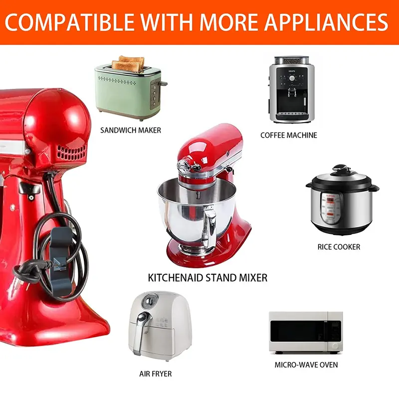 2 Gói Dụng Cụ Sắp Xếp Dây Cho Thiết Bị Nhà Bếp, Dụng Cụ Sắp Xếp Dây Quấn Gọn Gàng, Dụng Cụ Giữ Cáp Cho Máy Trộn Và Phụ Kiện Nhà Bếp B 4