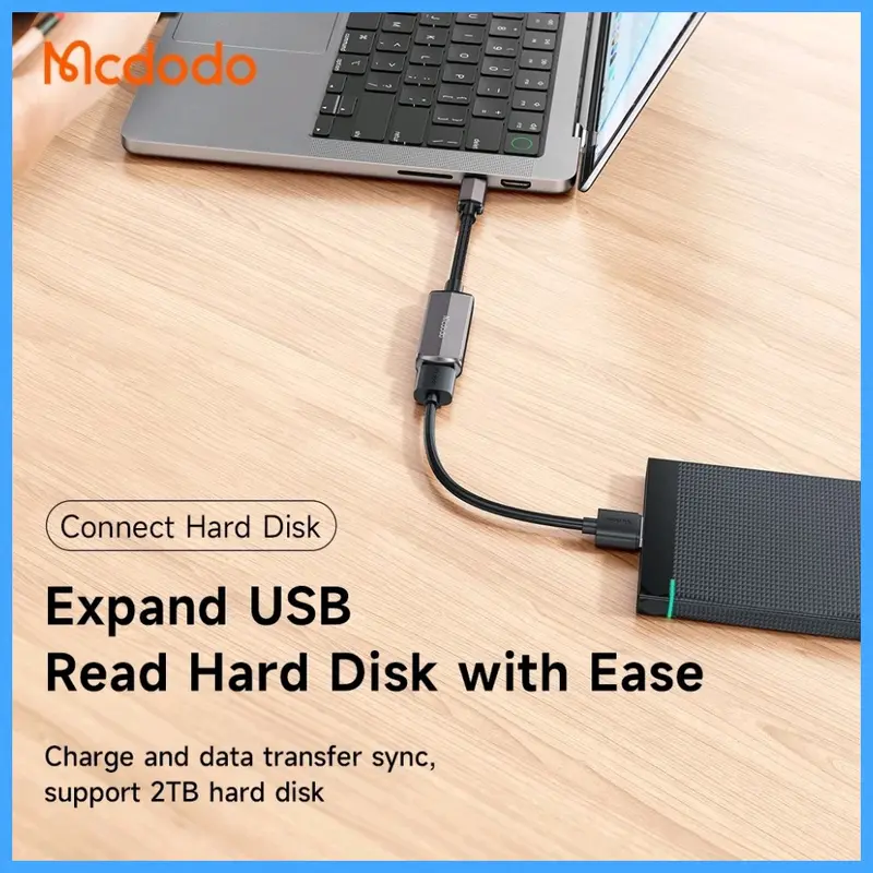 Mcdodo OTG Type C ke USB 3.0 dan Charger 60W Flashdisk Hardisk 2TB 2