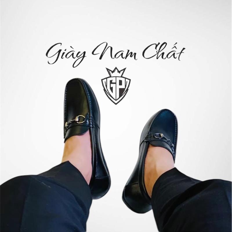 Mc01 - Giày Mọi Nam Da Bò, Giày Lười Nam Moccsins Màu Đen Shoes 0