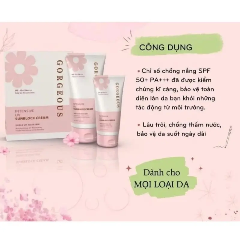 Mua 1 tặng 1_Kem Chống Nắng Múi Xù Chính Hãng GORGEOUS Phiên Bản Mới Chống Nắng Nâng Tone Skincare Nữ 1
