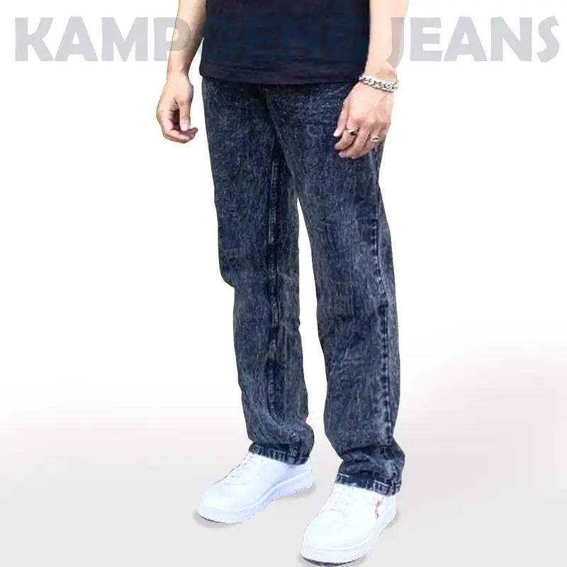 Celana Jeans Panjang Pria Snow Black / Celana Jeans Pria Reguler denim lembut 1