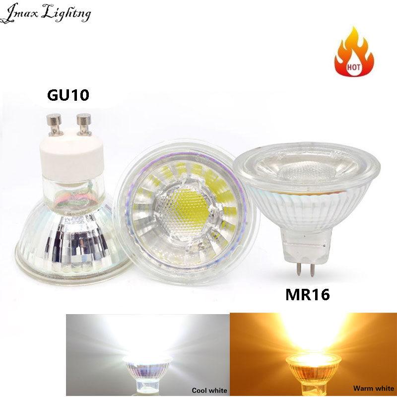 Product Introduction of 5Pcs 5W MR16 GU10 Spotlight Glass body AC 220V dimmable COB LED bulb warm white cold white 20