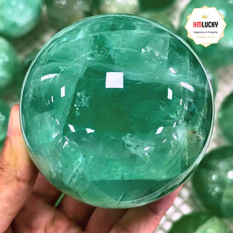Product Introduction of Quả Cầu Đá Phong Thủy Flourite, Bi Cầu Đá Thạch Anh Xanh Tự Nhiên 100%, Nhiều Kích Cỡ (Tặng Đế Gỗ) 5