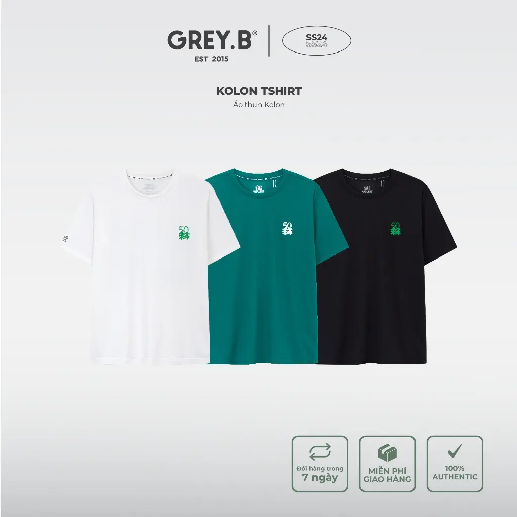 Áo Thun Tay Lỡ Nam Nữ Kolon Sport Tshirt GREYB Unisex In Họa Tiết Phong Cách Hàn Quốc