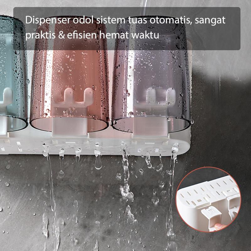 Product Introduction of HUGO Rak Sikat Gigi Tempat Sikat Gigi Dispenser Odol Rak Gantung Kamar Mandi Tempel 3