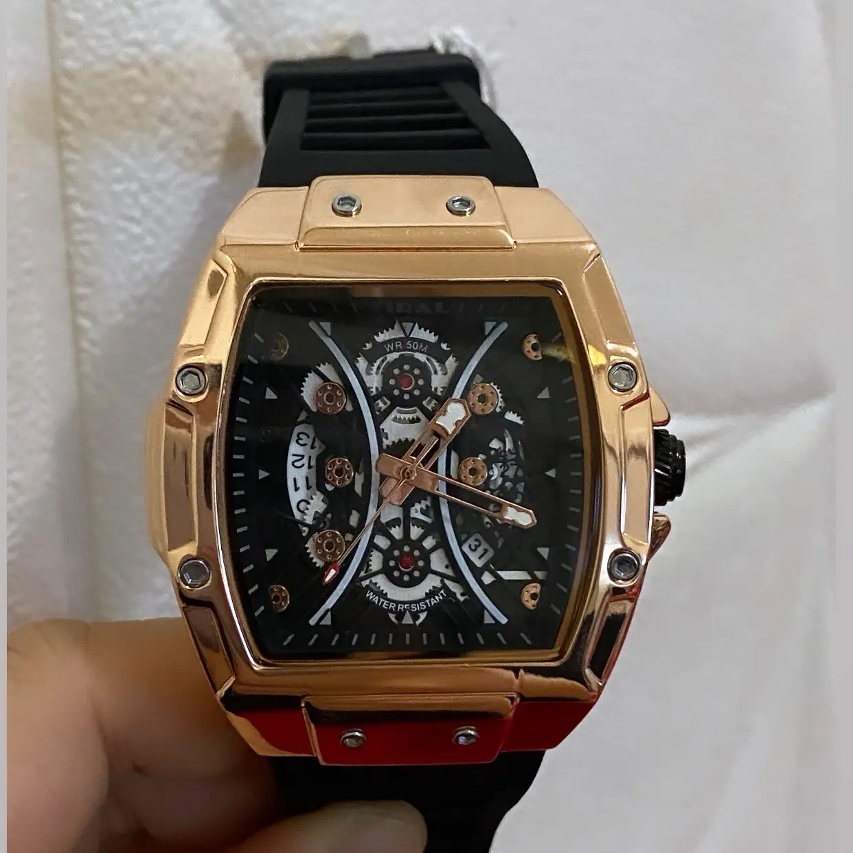 Jam Unisex Petak Rubber Black Watches