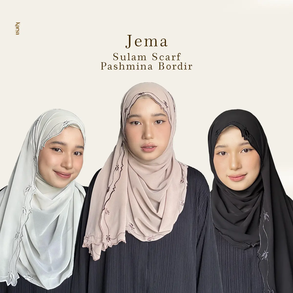 Karsalabel Jema Pashmina Sulam Scarf