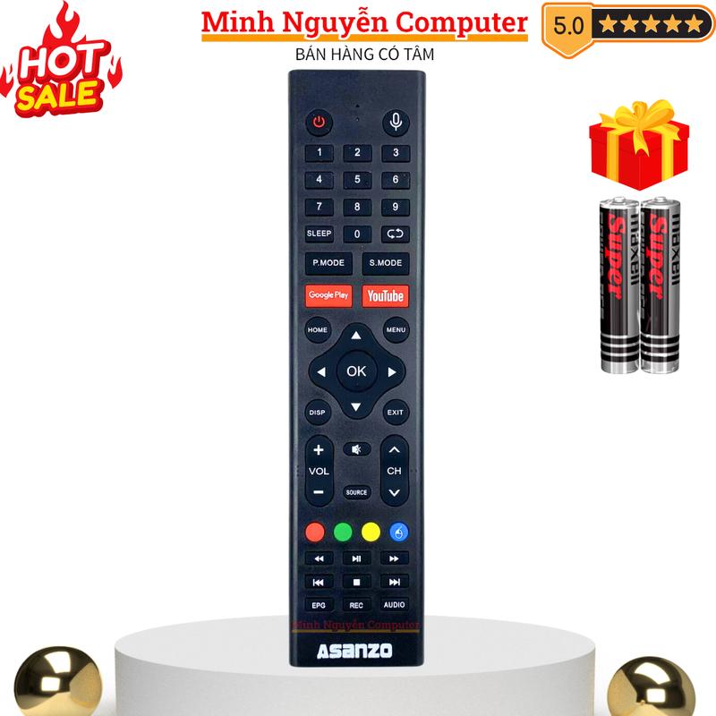 Remote điều khiển tivi ASANZO điều khiển TV ASANZO dòng Internet LED LCD - Tặng kèm pin - Minh Nguyễn
