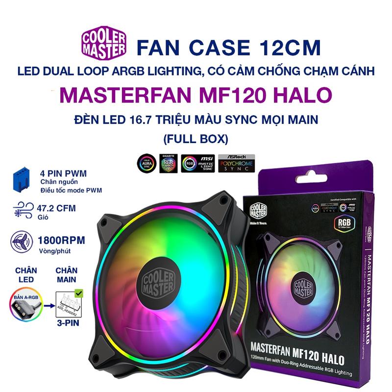Product Introduction of Quạt Fan Case 12cm Cooler Master gió mạnh quạt êm - CoolerMaster SickleFlow Halo Masterfan Fan led RGB 120mm 140mm 14cm 25