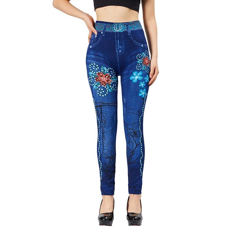 Flower print shops jeggings