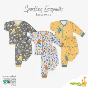 Velvet Junior Kancing Tengah Lengan Panjang Celana Panjang Terbaru