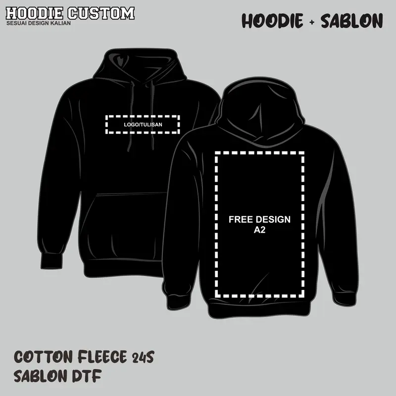 Hoodie custom design bebas A4, A3, A2 0