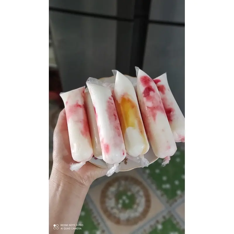 Túi nilong 4x16cm làm sữa chua, làm kem 100 cái