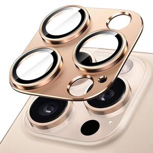 iPhone 16/15/14/13（Pro Max・Mini）対応／iPhone 16 Plus対応 金属レンズ保護ガラスケース／レンズカバー 全面保護カメラガラス