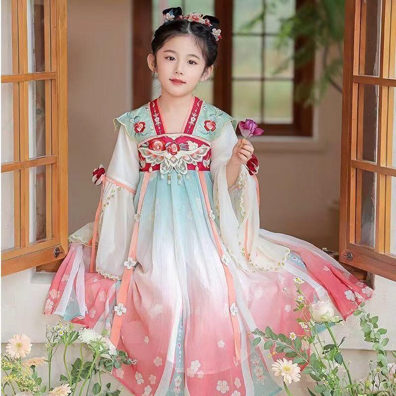 Bộ Đồ Hán Truyền Thống Cho Bé Gái, Phong Cách Tang, Thích Hợp Cho Em Bé Ngực, Hàng Mới Về 2024, Váy Trẻ Em, Trang Phục Mùa Hè Hanfu, Bộ Đồ Hán 0