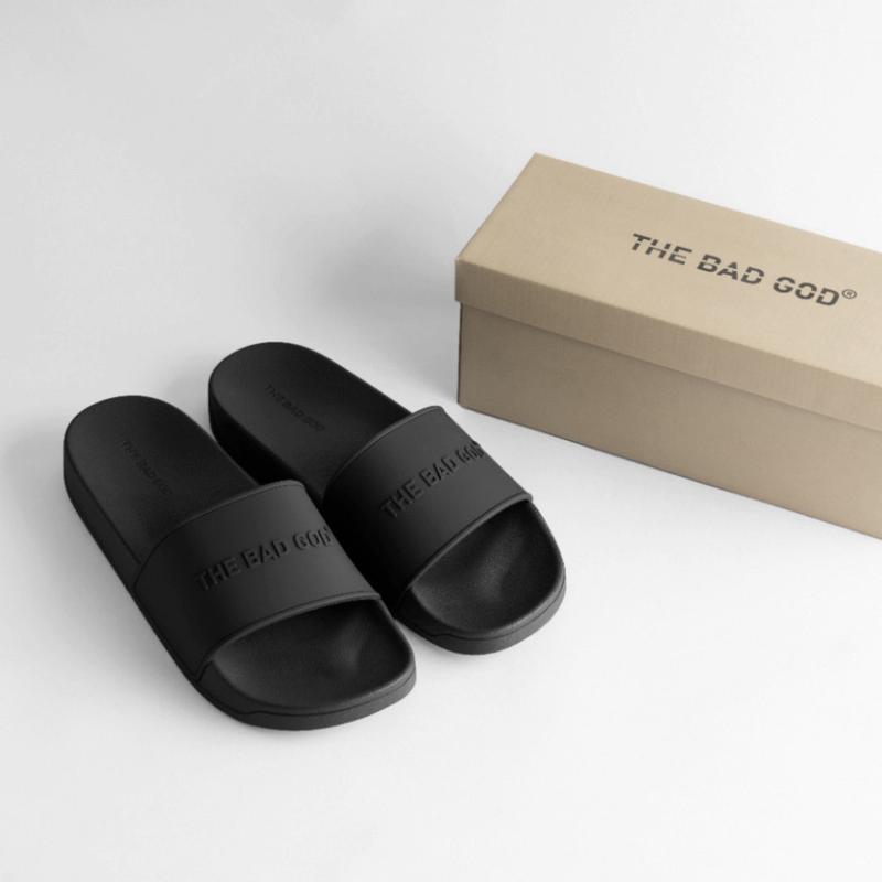 Dép quai ngang slipper nam nữ The Bad God Basic basic fullbox X01 Full Black mới nhất 2024 A1 Đế Bằng DéP 1