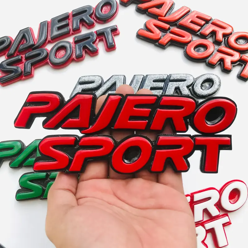 EMBLEM MOBIL PAJERO SPORT TERBARU 3D TIMBUL VARIASI AKSESORIS EKSTEROR Car Orange 7