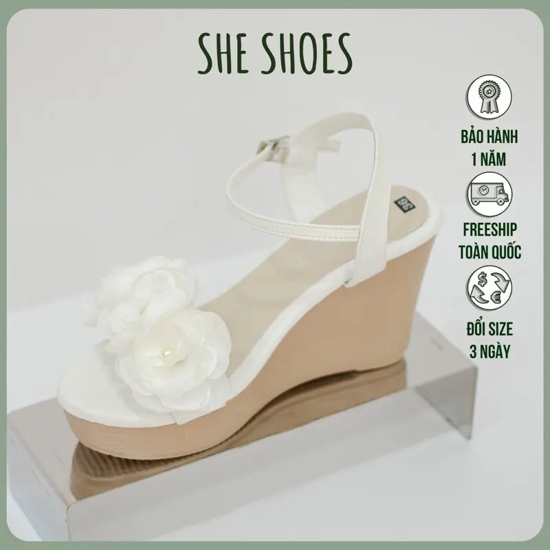 Giày sandal xuồng ️ Giày cưới cô dâu siêu nhẹ, êm, xinh. ĐỘC QUYỀN BỞI SHE SHOES- SDX09024