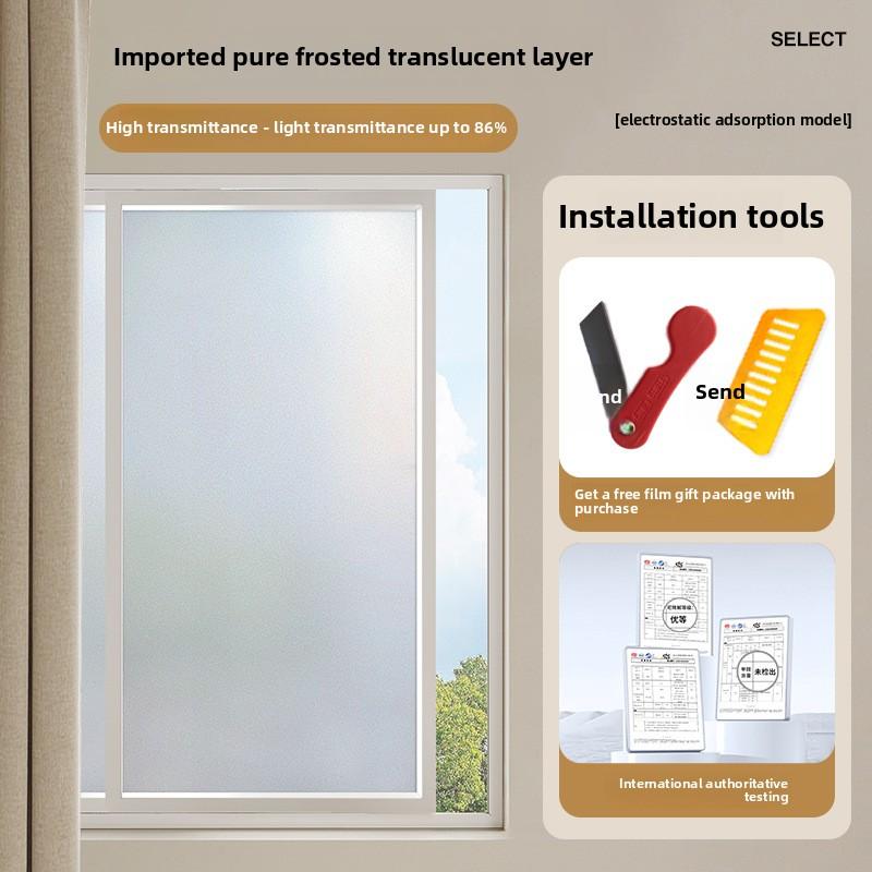 1PC/Anti peeping film for blinds, high transparency thick frosted home privacy protection glass sticker, self-adhesive blinds sticker, no adhesive adsorption/water spray adhesive, multi shot length default connected to hair 3