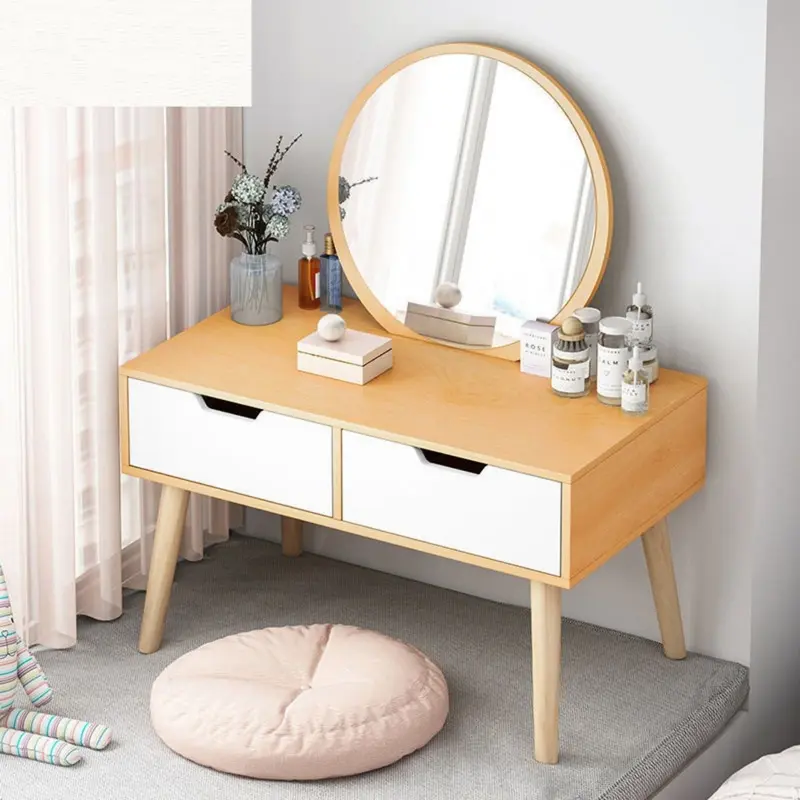 (LẮP GHÉP SẴN) Bàn trang điểm mini có gương,bàn trang điểm ngồi bệt có gương soi và ngăn đồ tiện lợi làm bàn trang điểm ngồi bệt có gương, bàn phấn có gương kết hợp làm bàn học, bàn làm việc bàn _ Vietnam Có ngăn kéo bàn  học 4