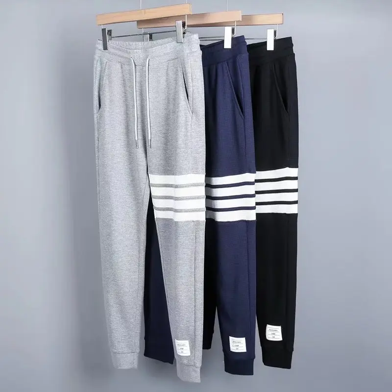 Quần Jogger thể thao nam vải cotton tổ ong Hàn cao cấp Thom 4 gạch Sport