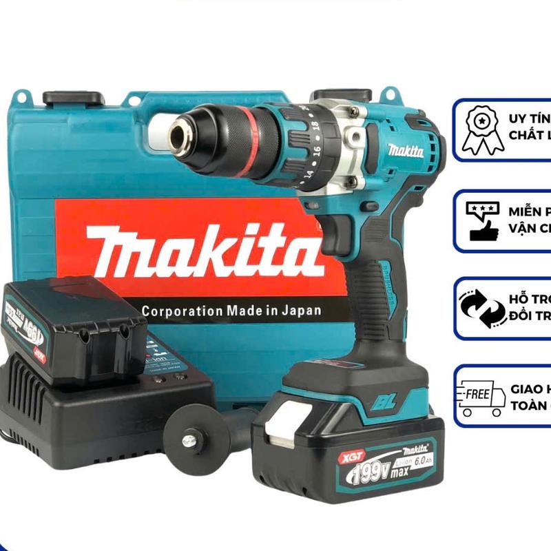Máy khoan pin Đầu 13 li hiệu makita lõi đồng động cơ Không chổi than. khoan tường bắn vít bắn tôn khoan sắt ...