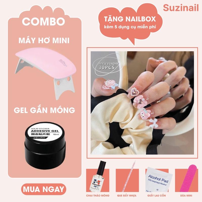 [TẶNG NAILBOX THỎ ] Máy Hơ Nail Và Gel Gắn Móng Suzinail Làm Nail Tại Nhà Chắc Nền Gel Sơn Gel