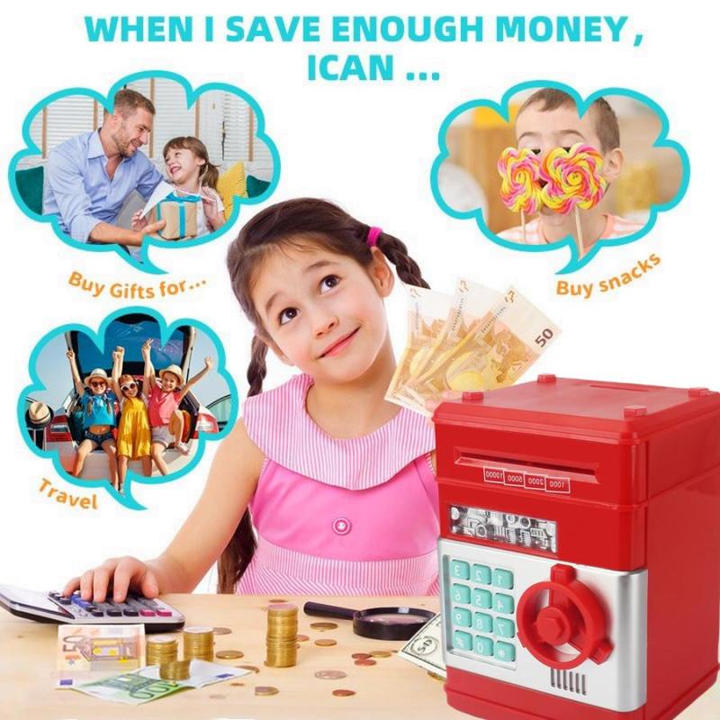 Electronic Coin Savings Bank, Atm Savings Bank Coin Scroll Storage Box, Novelty & Gag Toy, Stocking Filler, Electronic Atm Yabao Pounds, Valentine's Day Gift 2