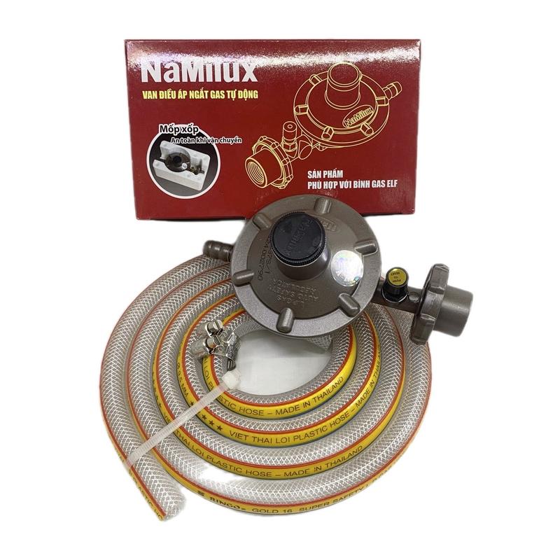 Bộ van gas tự ngắt Namilux NA-337S1 + Dây gas Thái Lan 1.5m + 2 cổ dê - Sử dụng cho bình đỏ,bình ELF